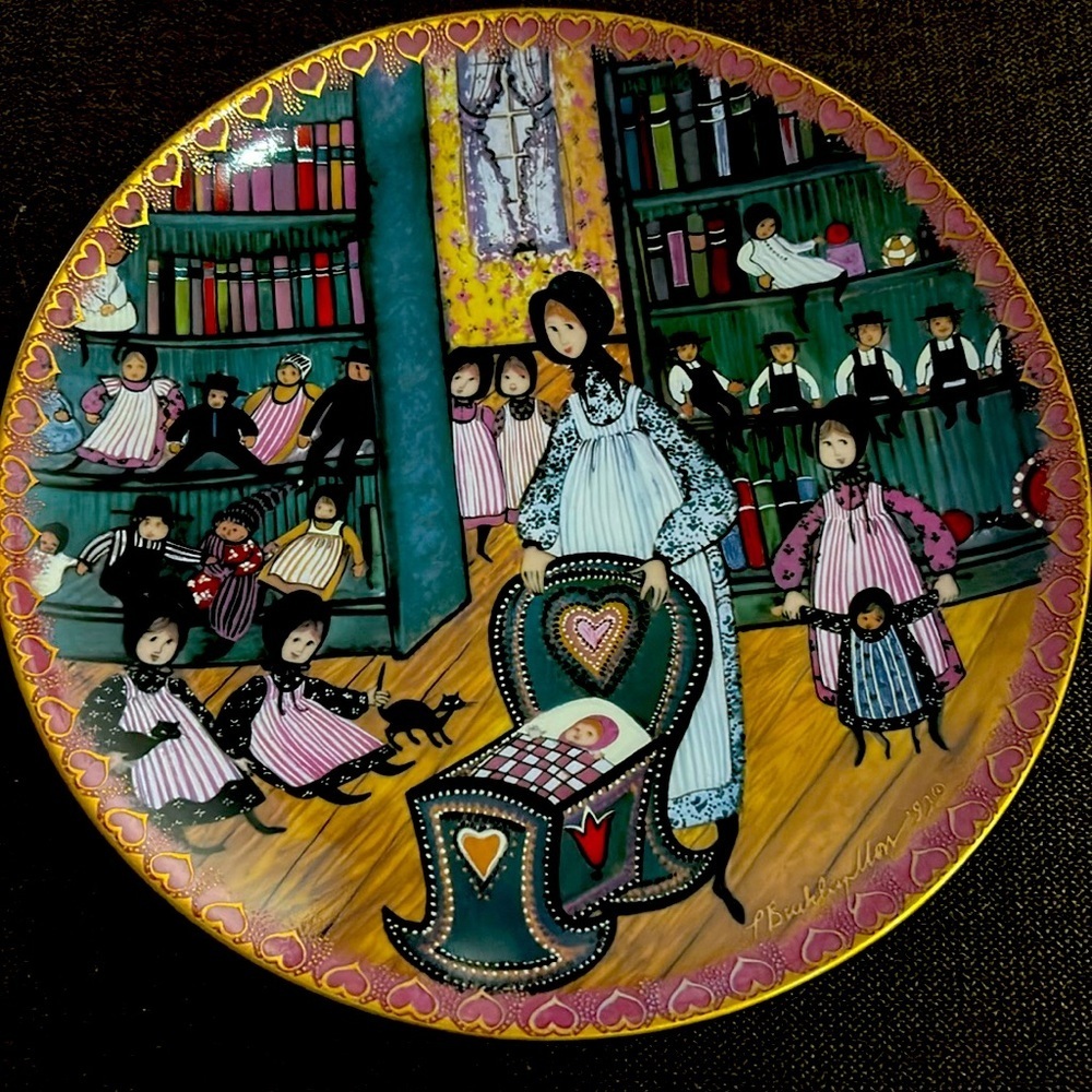 VTG, Anna Perenna, P. Buckley Moss, "Mothers World" 8" Mother & Baby Plate